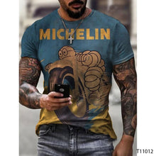 Load image into Gallery viewer, Men's 3D T-shirt Casual Round Neck Men's T-shirt Printing Slim Fit Short Sleeve Pullover Top T-shirt

