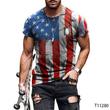 Load image into Gallery viewer, Men's 3D T-shirt Casual Round Neck Men's T-shirt Printing Slim Fit Short Sleeve Pullover Top T-shirt
