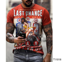 Load image into Gallery viewer, Men's 3D T-shirt Casual Round Neck Men's T-shirt Printing Slim Fit Short Sleeve Pullover Top T-shirt
