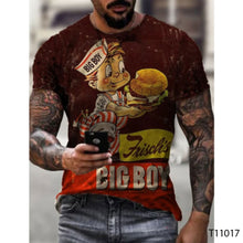 Load image into Gallery viewer, Men's 3D T-shirt Casual Round Neck Men's T-shirt Printing Slim Fit Short Sleeve Pullover Top T-shirt
