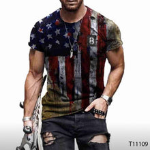 Load image into Gallery viewer, Men's 3D T-shirt Casual Round Neck Men's T-shirt Printing Slim Fit Short Sleeve Pullover Top T-shirt
