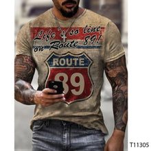 Load image into Gallery viewer, Men's 3D T-shirt Casual Round Neck Men's T-shirt Printing Slim Fit Short Sleeve Pullover Top T-shirt
