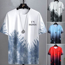 Load image into Gallery viewer, Men's Short Sleeve T-shirt Fashion Ice Silk Summer Gradient Sports Breathable T-shirt Casual Men's Top
