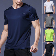 Load image into Gallery viewer, Men's Summer Sports T-shirt Ice Silk Loose Quick Drying Fitness Half Sleeve Large Top Casual Cool Breathable Short Sleeve
