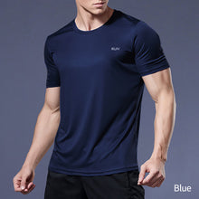 Load image into Gallery viewer, Men's Summer Sports T-shirt Ice Silk Loose Quick Drying Fitness Half Sleeve Large Top Casual Cool Breathable Short Sleeve
