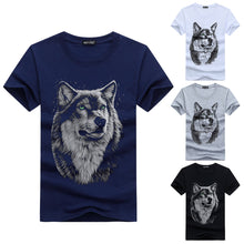 Load image into Gallery viewer, Wolf Head Short Sleeve T-shirt Men's Loose Large Cotton Mid Youth Trend Half Sleeve T-shirt

