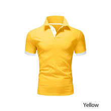 Load image into Gallery viewer, Summer T-shirt Polo Neck Men's Top T-shirt Polyester Color Block Fashion Simple Men's T-shirt
