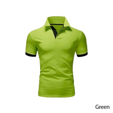 Load image into Gallery viewer, Summer T-shirt Polo Neck Men's Top T-shirt Polyester Color Block Fashion Simple Men's T-shirt
