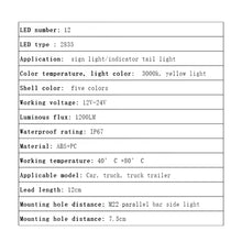 Load image into Gallery viewer, 1PC 22 LED Side Marker Light Truck Clearance Lamp Tail Light Trailer Tractor Lorry Warning Parking Lamp 12V-24V
