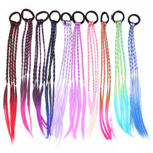 Load image into Gallery viewer, 1Pc Colorful Headband Girls Hair Ring Wigs Twist Braid Rope Rubber Band Hair Accessories Kids Wig
