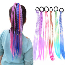 Load image into Gallery viewer, 1Pc Colorful Headband Girls Hair Ring Wigs Twist Braid Rope Rubber Band Hair Accessories Kids Wig
