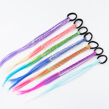 Load image into Gallery viewer, 1Pc Colorful Headband Girls Hair Ring Wigs Twist Braid Rope Rubber Band Hair Accessories Kids Wig
