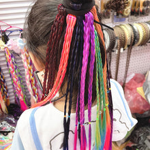 Load image into Gallery viewer, 1Pc Colorful Headband Girls Hair Ring Wigs Twist Braid Rope Rubber Band Hair Accessories Kids Wig
