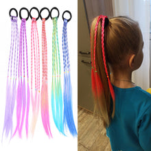 Load image into Gallery viewer, 1Pc Colorful Headband Girls Hair Ring Wigs Twist Braid Rope Rubber Band Hair Accessories Kids Wig
