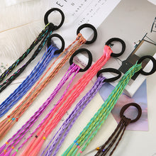 Load image into Gallery viewer, 1Pc Colorful Headband Girls Hair Ring Wigs Twist Braid Rope Rubber Band Hair Accessories Kids Wig
