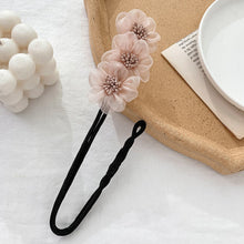 Load image into Gallery viewer, 1Pc Women Elegant Bud Chiffon Flower Bun Maker Maruko Hairstyle Making Long Tool Sweet Hair Braide Rope Hairbands Accessories
