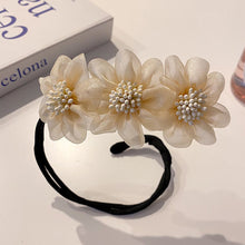Load image into Gallery viewer, 1Pc Women Elegant Bud Chiffon Flower Bun Maker Maruko Hairstyle Making Long Tool Sweet Hair Braide Rope Hairbands Accessories
