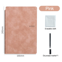Load image into Gallery viewer, A5 Reusable Whiteboard Notebook Leather Memo Free Whiteboard Pen Erasing Cloth Weekly Planner Portable Stylish Office Notebooks
