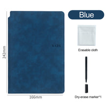Load image into Gallery viewer, A5 Reusable Whiteboard Notebook Leather Memo Free Whiteboard Pen Erasing Cloth Weekly Planner Portable Stylish Office Notebooks
