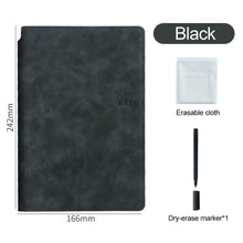 Load image into Gallery viewer, A5 Reusable Whiteboard Notebook Leather Memo Free Whiteboard Pen Erasing Cloth Weekly Planner Portable Stylish Office Notebooks
