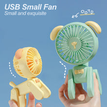 Load image into Gallery viewer, Desktop Decoration Fans Cute Pet Dog Rechargeable Usb Small Electric fan Cute Girl Mini Desktop Student Dormitory Decoration Fan
