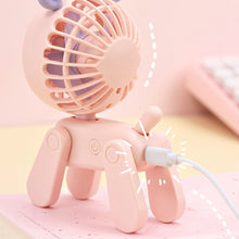 Load image into Gallery viewer, Desktop Decoration Fans Cute Pet Dog Rechargeable Usb Small Electric fan Cute Girl Mini Desktop Student Dormitory Decoration Fan
