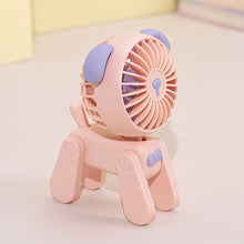 Load image into Gallery viewer, Desktop Decoration Fans Cute Pet Dog Rechargeable Usb Small Electric fan Cute Girl Mini Desktop Student Dormitory Decoration Fan
