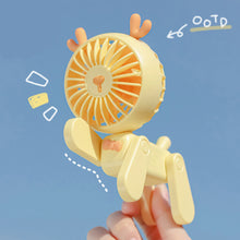 Load image into Gallery viewer, Desktop Decoration Fans Cute Pet Dog Rechargeable Usb Small Electric fan Cute Girl Mini Desktop Student Dormitory Decoration Fan
