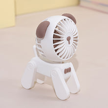 Load image into Gallery viewer, Desktop Decoration Fans Cute Pet Dog Rechargeable Usb Small Electric fan Cute Girl Mini Desktop Student Dormitory Decoration Fan
