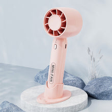 Load image into Gallery viewer, Portable USB Chargeable Mini Fan Handheld Fans with Base Summer Outdoor 3 Speed Adjustable Air Cooling Fan with Phone Holder
