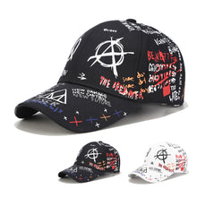 Load image into Gallery viewer, Adjustable Fashion Letter Baseball Cap Graffiti Sun Hip Hop Cap Visor Spring Hat For Women Men Cap
