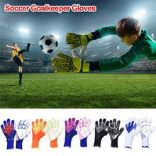 Load image into Gallery viewer, Kids Adults Thicken Latex Goalkeeper Gloves Goalie Gloves Football Soccer Anti-slip Protection Soccer Children Goalie Gloves
