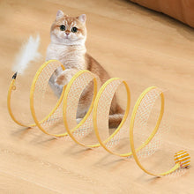 Load image into Gallery viewer, Cat Mouse Shape Balls Foldable Tunnel Cat Kitten Play Collapsible Tunnel Funny Cat Stick Mouse Supplies Simulation Mouse Cat Accessories
