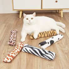 Load image into Gallery viewer, Cat Plush Strip Pillow with Catnip Leopard Print Cat Teaser Toys Pet Kitten Companion Toy Cat Sleeping Pillow Cushion
