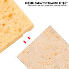 Load image into Gallery viewer, 10pcs Cleaning Sponge Soldering Iron Tip Tin Cleaner Yellow Heat Resistant High Sponge Temperature Resistant Sponge
