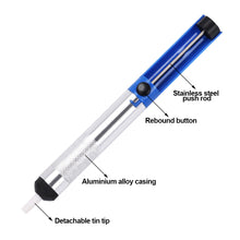 Load image into Gallery viewer, Aluminum Metal Desoldering Pump Suction Tin Gun Soldering Sucker Pen Removal Vacuum Soldering Iron Desolder Hand Welding Tools
