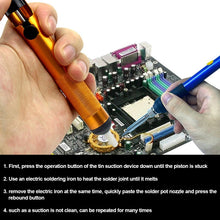 Load image into Gallery viewer, Aluminum Metal Desoldering Pump Suction Tin Gun Soldering Sucker Pen Removal Vacuum Soldering Iron Desolder Hand Welding Tools
