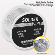 Load image into Gallery viewer, 63/37 Solder Wire 0.8mm Rosin Core Tin Solder Wire Soldering Welding Flux 2.0% Iron Wire Reel 30g
