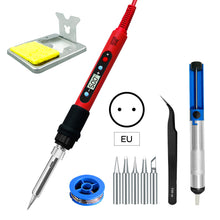 Load image into Gallery viewer, Adjustable Temperature 80W Digital Soldering Iron Internal Heating Type Household Electronic Welding Repair Tool and Tin Wire Bracket Set
