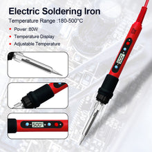 Load image into Gallery viewer, Adjustable Temperature 80W Digital Soldering Iron Internal Heating Type Household Electronic Welding Repair Tool and Tin Wire Bracket Set
