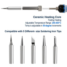 Load image into Gallery viewer, Adjustable Temperature 80W Digital Soldering Iron Internal Heating Type Household Electronic Welding Repair Tools Set
