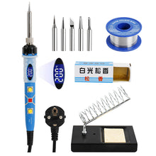 Load image into Gallery viewer, Adjustable Temperature 80W Digital Soldering Iron Internal Heating Type Household Electronic Welding Repair Tools Bracket Rosin Set
