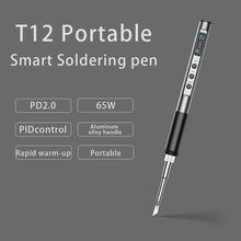Load image into Gallery viewer, Type C 65W Temperature Adjustable Electric Soldering Iron T12 OLED Display Welding Pen Fast Melting Tin Welding Tool Hand-held Temperature Regulating Soldering Pen
