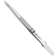 Load image into Gallery viewer, Adjustable Slide Lock Stainless Steel Tweezers Self Clamping Tweezers Jewelry Making Tool Electronic Component Repair Tools
