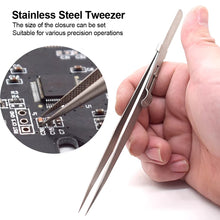 Load image into Gallery viewer, Adjustable Slide Lock Stainless Steel Tweezers Self Clamping Tweezers Jewelry Making Tool Electronic Component Repair Tools
