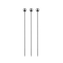 Load image into Gallery viewer, 3Pcs Stainless Steel Reusable Cocktail Picks Martini Fruit Stick Swizzle Sticks For Bar Utensils Party Kitchen KTV Wedding
