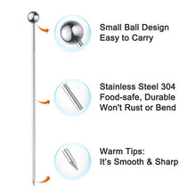 Load image into Gallery viewer, 3Pcs Stainless Steel Reusable Cocktail Picks Martini Fruit Stick Swizzle Sticks For Bar Utensils Party Kitchen KTV Wedding
