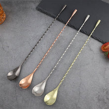 Load image into Gallery viewer, 30cm Stainless Steel Stir Bar Spoon Mixing Ounces Cocktail Spoon Drink Shaker Muddler Stirrer Bartender Tools Teadrop Spoon Bar Tool
