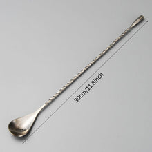 Load image into Gallery viewer, 30cm Stainless Steel Stir Bar Spoon Mixing Ounces Cocktail Spoon Drink Shaker Muddler Stirrer Bartender Tools Teadrop Spoon Bar Tool
