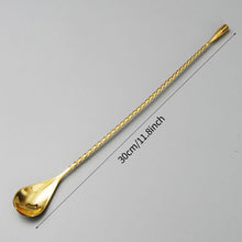Load image into Gallery viewer, 30cm Stainless Steel Stir Bar Spoon Mixing Ounces Cocktail Spoon Drink Shaker Muddler Stirrer Bartender Tools Teadrop Spoon Bar Tool
